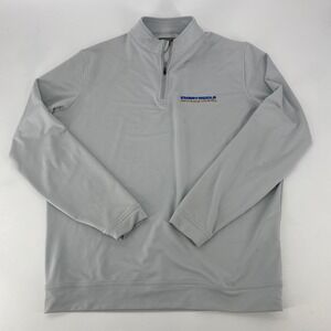 Peter Millar Summer Comfort Quarter Zip Pullover Mens L Gray Embry Riddle Univ